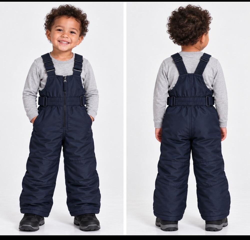 Cat & Jack Toddler 2T Navy Insulated Snow Bib Overalls
